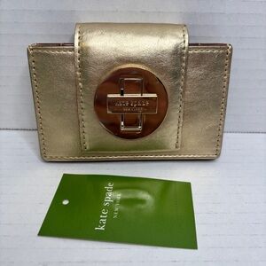 Kate Spade Abby Metallic Gold Card Holder